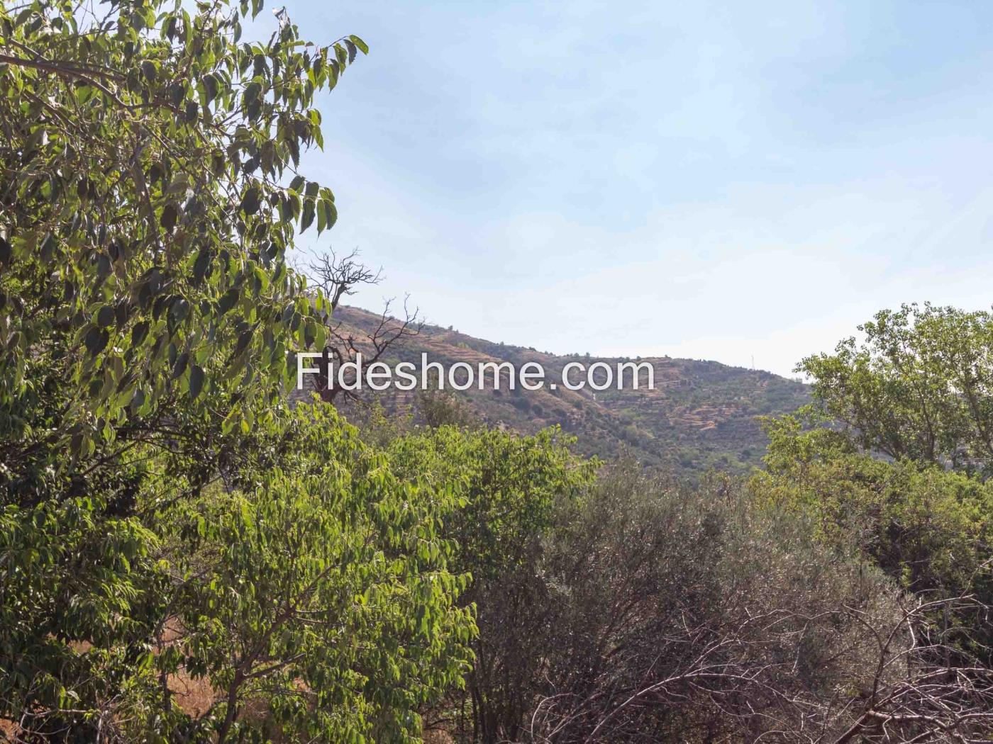 Cortijo met geïrrigeerd land en uitzicht in Lanjar .en Lanjarón